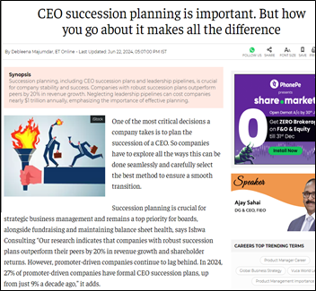 ceo succession planning is important. but how you go about it makes all the difference