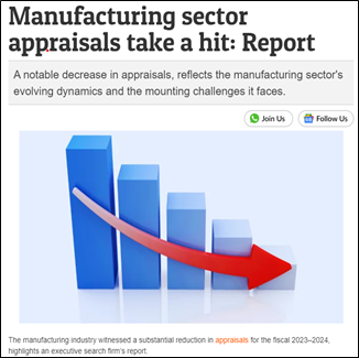 manufacturing sector appraisal take a hit: report